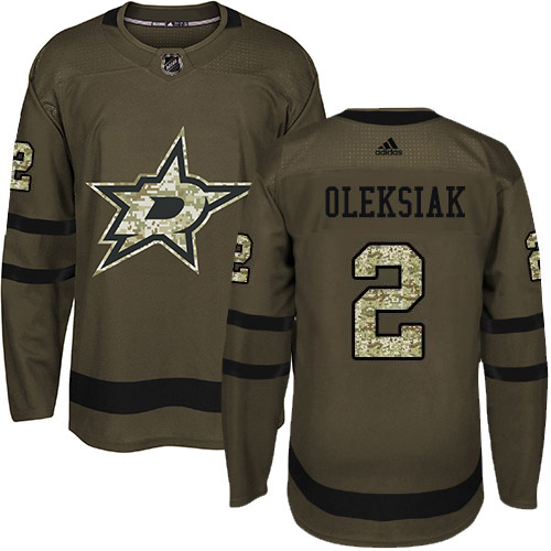 Adidas Men Dallas Stars #2 Jamie Oleksiak Green Salute to Service Stitched NHL Jersey->dallas stars->NHL Jersey